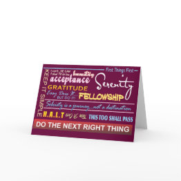 Small 12 Step Recovery Slogans Greeting Invitations 17 Front View