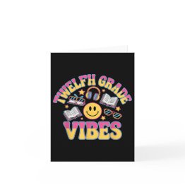 Small 12th Grade Vibes Twelfth Grade Teacher Kid Back To Invitations Front View
