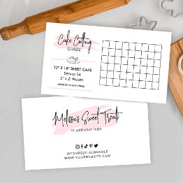 Small 12x18" Party Cake Cutting Guide 2x2 Servings Enclosure Invitations Front View