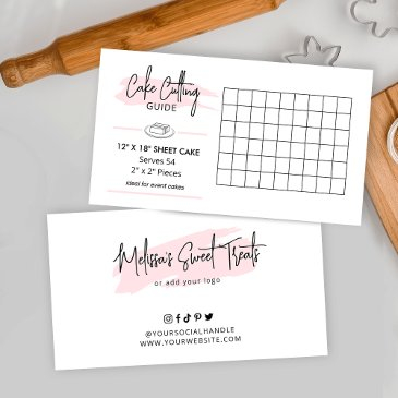 12x18" party cake cutting guide 2x2 servings enclosure invitations