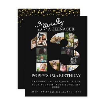 13th birthday officially a teenager photo collage invitation