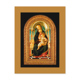 Small 1470 Botticelli Madonna And Child Enthroned Holiday Postinvitations Front View