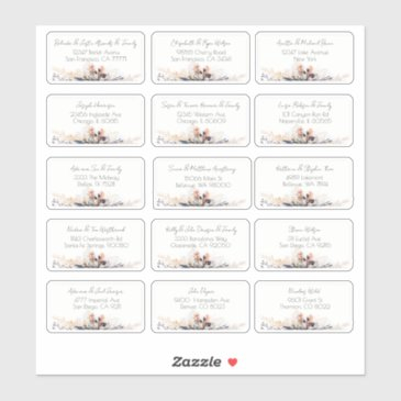 15 simple individual wedding guest name address st sticker