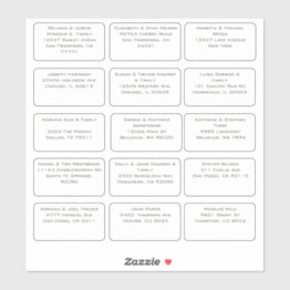 Small 15 Simple Individual Wedding Guest Name Address Sticker Front View