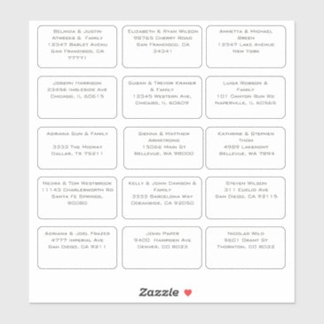 15 simple individual wedding guest name address sticker