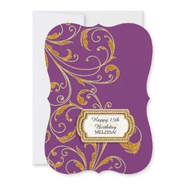15th birthday party glam old hollywood regency invitation