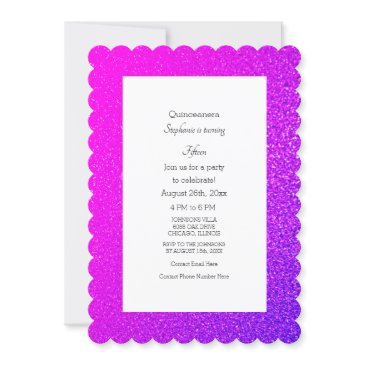 15th birthday quinceanera pink magenta purple 2024 invitation