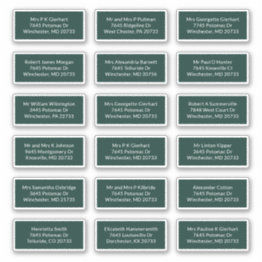 Small 18 Recipient Name Wedding Mailing Address Labels Front View