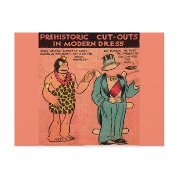 1930s comics cave man paper doll king guzzle postinvitations