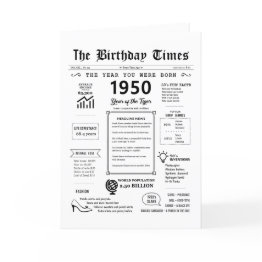 Small 1950 The Year You Were Born Birthday Invitations Front View