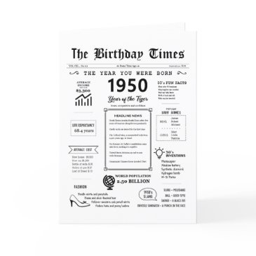 1950 the year you were born birthday invitations