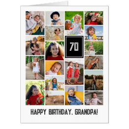 Small 19 Photo Collage Happy Birthday Grandpa Invitations Front View