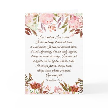 1 corinthians 13:4-8 blush floral wedding invitations