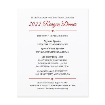 2022 reagan dinner political fundraising invite