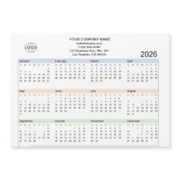 Small 2026 Custom Company Logo Magnetic Calendar Invitations Front View