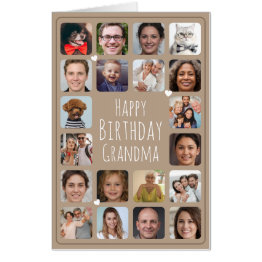 Small 20 Photos To Personalize Happy Birthday Grandma Invitations Front View