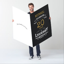 Small 20th Birthday Custom Jumbo Legendary Funny Invitations Front View