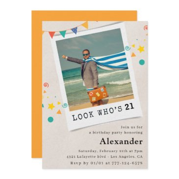 21st birthday invitations men funny photo