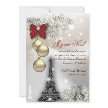 232 christmas paris invitations eiffel tower snow