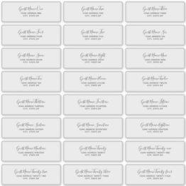 Small 24 Individual Wedding Guest Address Labels Front View