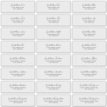 24 individual wedding guest address labels