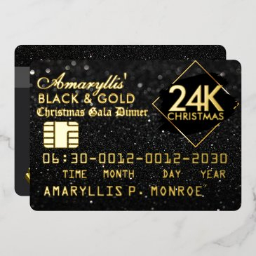 24k black & gold credit invitations style invitations