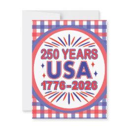 Small 250 Years Usa | 1776–2026 Semiquincentennial Postinvitations Front View