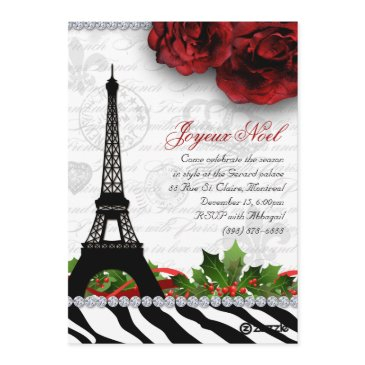 252 christmas paris invitations eiffel tower zebra
