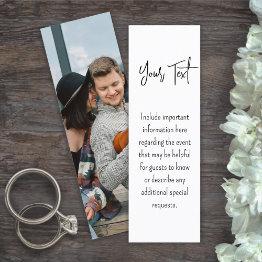 Small 25 Pack Of Mini Bookmarks Wedding Enclosure Invitations Front View