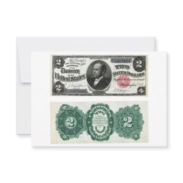 $2 banknote silver certificate series 1891 invitation