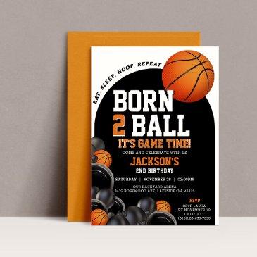 2nd basketball birthday invitation template