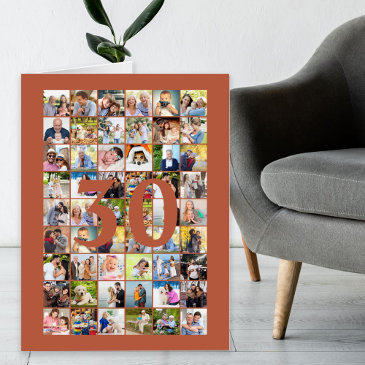 30th or any age photo collage giant birthday invitations