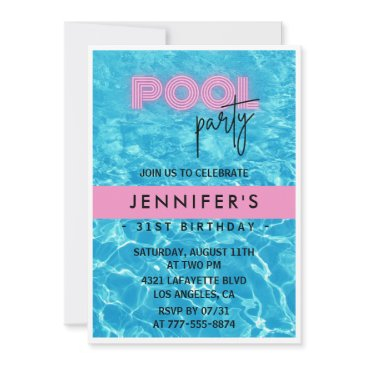 31st birthday invitations pool party summer