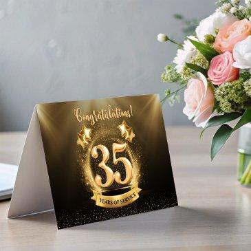 35 years employee milestone anniversary fold invitations