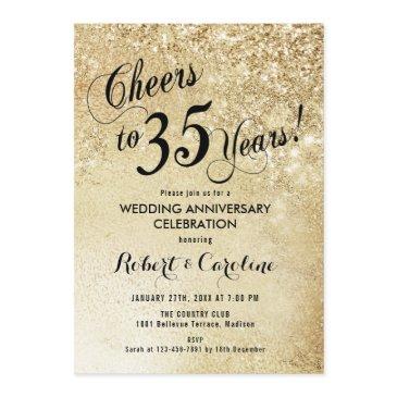 35th wedding anniversary gold invitation