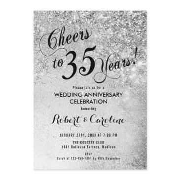 35th wedding anniversary silver invitation
