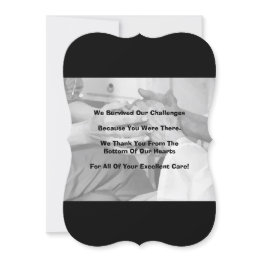 Small 3.5" X 5" Flat Thank You Invitations To Front View