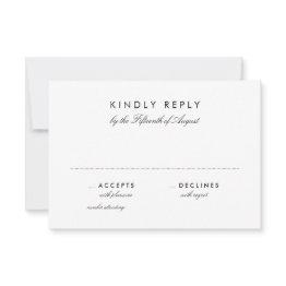 Small 3.5" X 5" Simple Chic Wedding Rsvp Invitations Front View