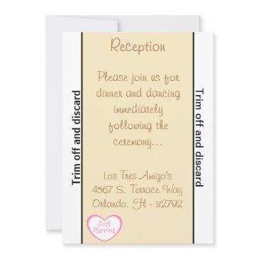 3.5 x 7 reception just got married cou invitation