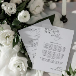 Small 3 Days Wedding Itinerary Elegant Modern Program Front View