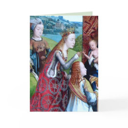Small 3 Female Saints In A Garden (detail; M 070) Invitations Front View