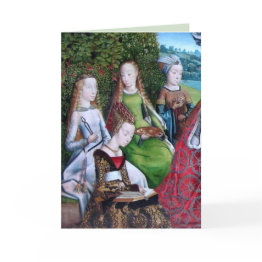 Small 4 Female Saints In A Garden (detail; M 070) Invitations Front View