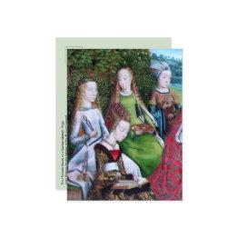 Small 4 Female Saints In A Garden (detail; M 070) Postinvitations Front View