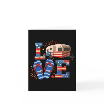 4th july funny camper van usa flag patriotic campi invitations