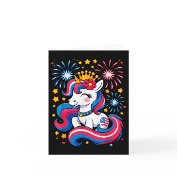4th of july unicorn girls kids toddler cute americ invitations