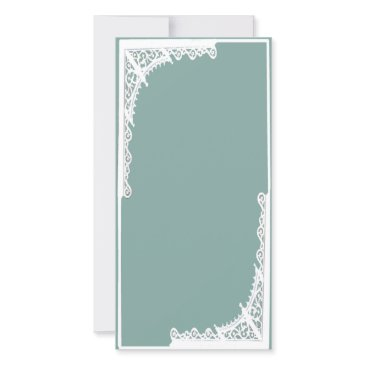 4x8 wedding invitation, teal and white