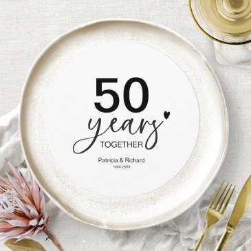 50 years wedding anniversary charger plate insert invitation
