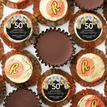 50th anniversary gold balloons reese's peanut butter cups