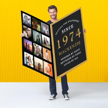 50th birthday born 1974 photo template giant invitations