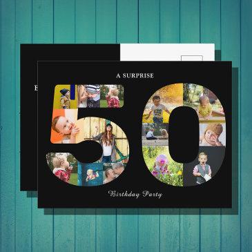 50th birthday party invitation photo collage postinvitations
